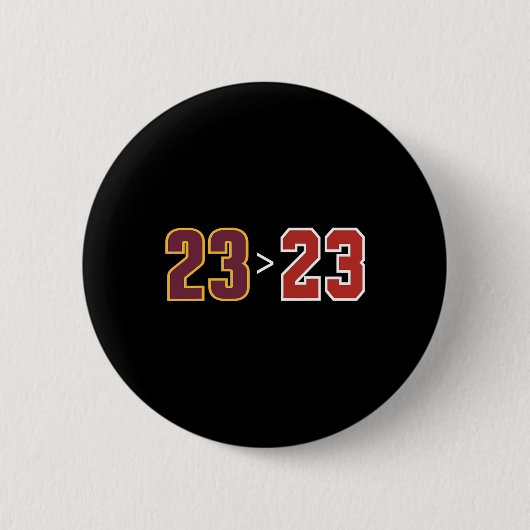 Grappig 23 vs 23 basketbal fans en spelers ronde button 5,7 cm (Voorkant)