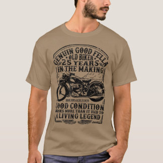 Grappig 25 jaar oude bioprek-stijl klassieke motor t-shirt