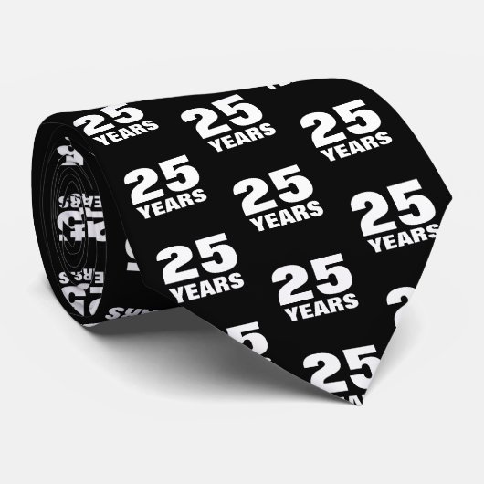 Grappig 25e Bruiloft Jubileum partij stropdas (Opgerold)