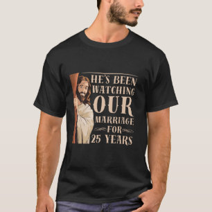 Grappig 25ste bruiloft Jubileum Christelijk Jesus T-shirt