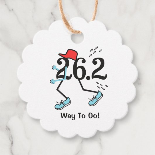 Grappig 26.2-marathoner © Way to Go Marathon Runne Bedankjes Labels (Voorkant)