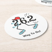 Grappig 26.2 Marathoner Way to Go Marathon Runner Ronde Kartonnen Onderzetter (Gebogen)