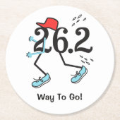 Grappig 26.2 Marathoner Way to Go Marathon Runner Ronde Kartonnen Onderzetter (Voorkant)