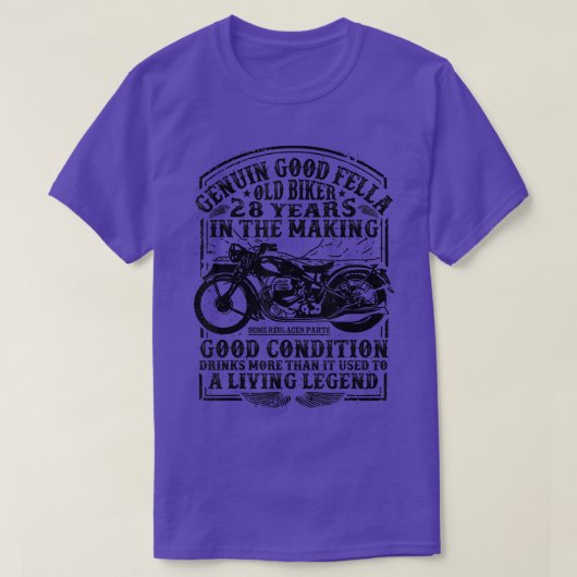 Grappig 28 jaar oude biikerretro Style Classic Mot T-shirt (Design voorkant)