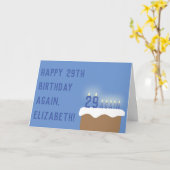 Grappig 29 alweer, Birthday Cake Candles | Blauw Kaart (Gele Bloem)