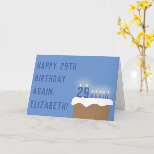 Grappig 29 alweer, Birthday Cake Candles | Blauw Kaart (Gele Bloem)