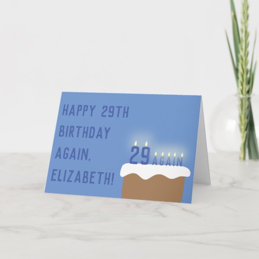Grappig 29 alweer, Birthday Cake Candles | Blauw Kaart (Voorkant)