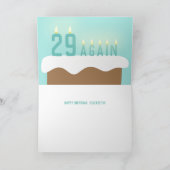 Grappig 29, nog een dag, de kaars van de Birthday  Kaart (Binnen)
