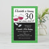 Grappig 30e verjaardag wijnfeest kaart (Staand voorkant)