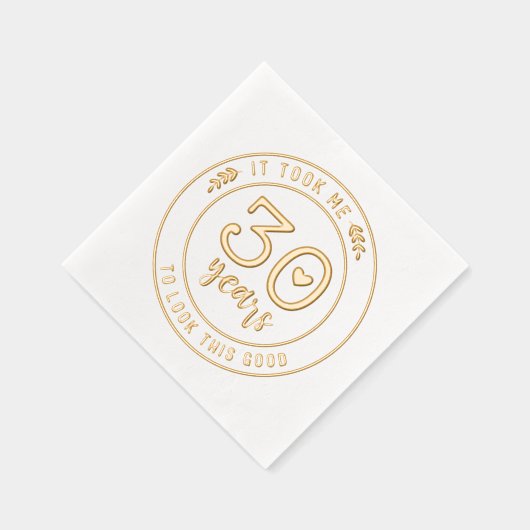 Grappig 30ste verjaardagsfeestje Dertig Dertigste Folie Servetten (Rechts)