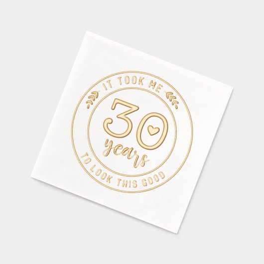 Grappig 30ste verjaardagsfeestje Dertig Dertigste Folie Servetten (Links)
