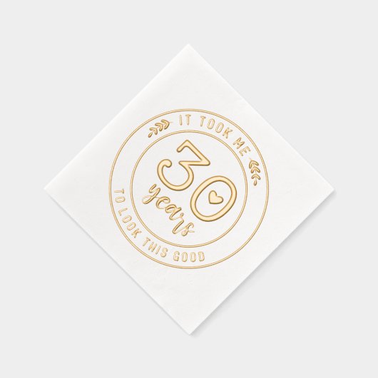 Grappig 30ste verjaardagsfeestje Dertig Dertigste Folie Servetten (Rechts)