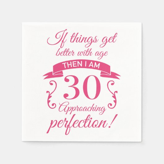 Grappig 30th Birthday 'Perfection' Servet (Voorkant)