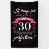 Grappig 30th Birthday 'Perfection' Spandoek (Verticaal)