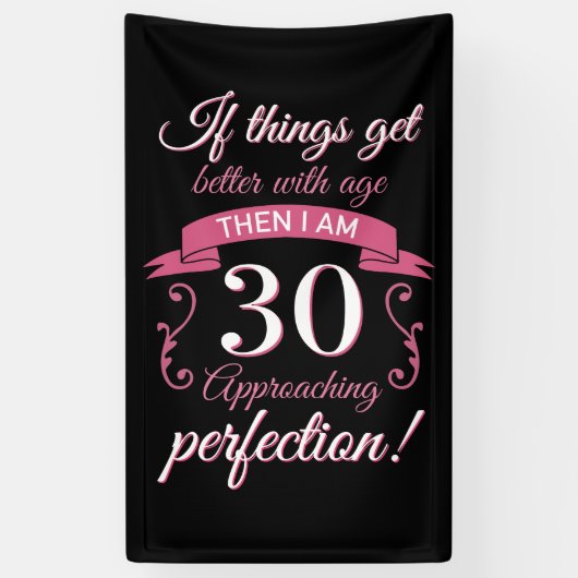Grappig 30th Birthday 'Perfection' Spandoek (Verticaal)