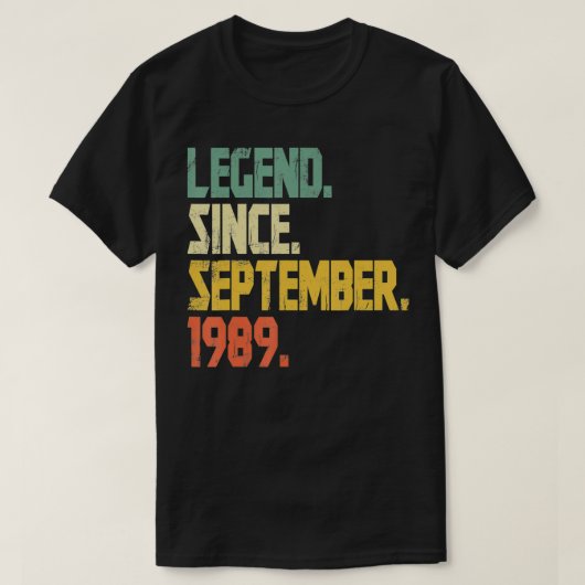 Grappig 33 jaar oud  legend sinds september t-shirt (Design voorkant)