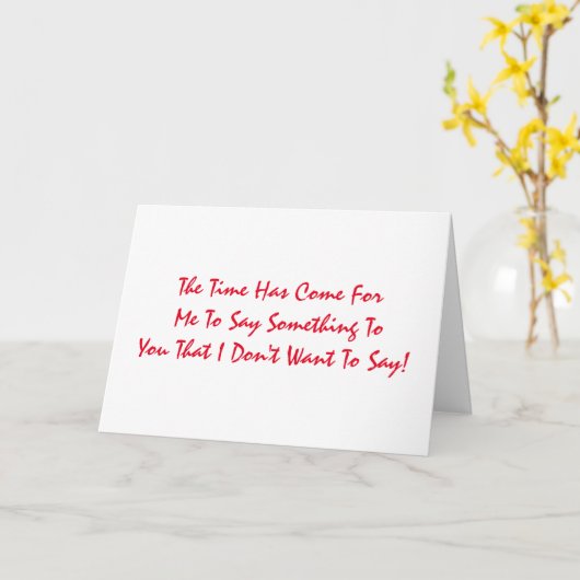 Grappig, 35ste verjaardag, rood op wit. kaart (Gele Bloem)