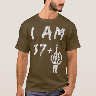 Grappig 38ste verjaardag, ik ben 37 plus skelet, m t-shirt