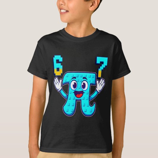 Grappig 3.14 6 7 meme wiskunde nerd genz brainrot t-shirt (Voorkant)