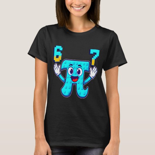 Grappig 3.14 6 7 meme wiskunde nerd genz brainrot t-shirt (Voorkant)