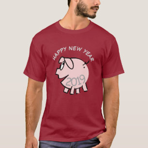 Grappig 3 Cartoon Illustratie Varkensjaar Zodiac M T-shirt