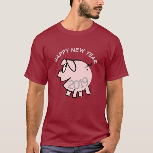 Grappig 3 Cartoon Illustratie Varkensjaar Zodiac M T-shirt (Voorkant)