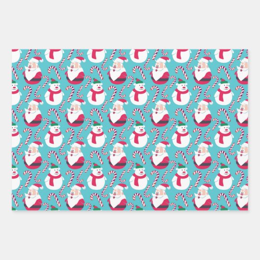 Grappig 3 vellen kerstthema inpakpapier (Voorkant 3)