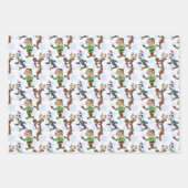 Grappig 3 vellen kerstthema inpakpapier (Voorkant)