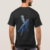 Grappig 3D blauwe walvis T-shirt (Achterkant)