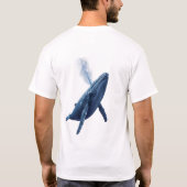 Grappig 3D blauwe walvis T-shirt (Achterkant)