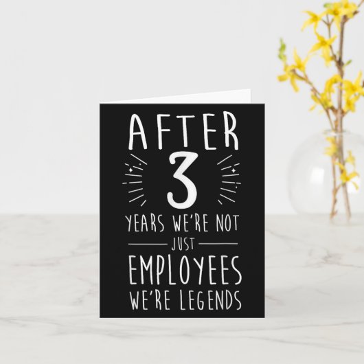 Grappig 3e werk Jubileum 3 jaar dienst voor Kaart (Gele Bloem)