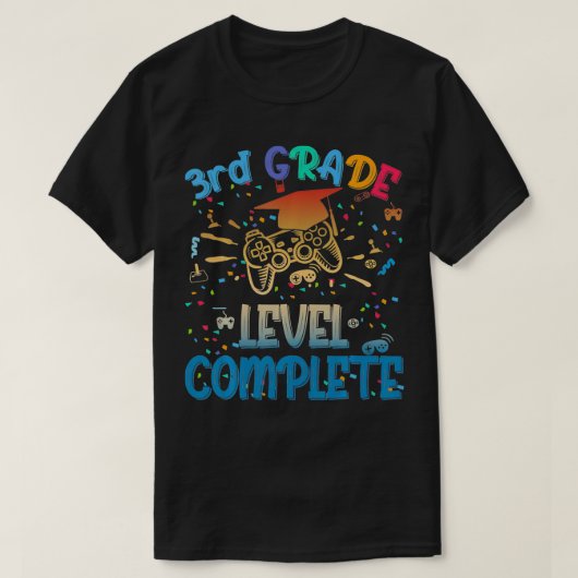Grappig 3th Grade Level Complete Video Gamer 2021 T-shirt (Design voorkant)