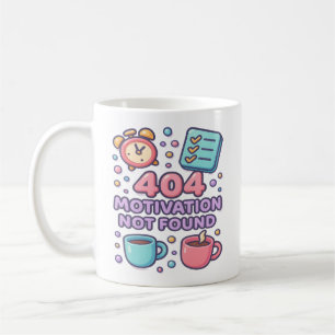 Grappig 404 Motivatie niet gevonden Koffiemok