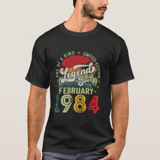 Grappig 40 Jaar Oud Februari 1984 Retro 40e Geboor T-shirt