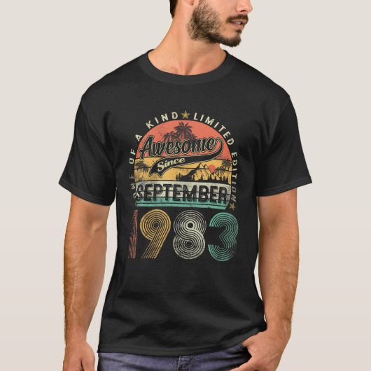 Grappig 40 Jaar Oud September 1983  40e Geboorte T-shirt (Voorkant)