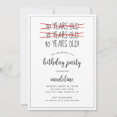 Grappig 40 jaar oud verjaardagsfeestje kaart (Voorkant)