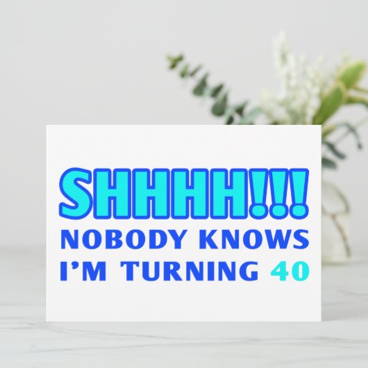 Grappig 40 jaar oude uitnodigingen (Staand voorkant)