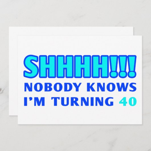 Grappig 40 jaar oude uitnodigingen (Voorkant / Achterkant)