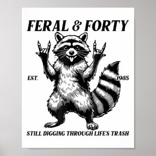 Grappig 40e verjaardag Est 1985 Feral & amp; Veert Poster