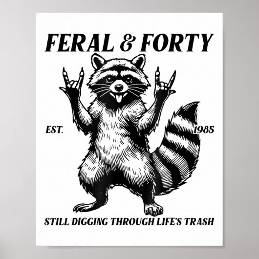 Grappig 40e verjaardag Est 1985 Feral & amp; Veert Poster (Voorkant)