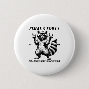 Grappig 40e verjaardag Est 1985 Feral & amp; Veert Ronde Button 5,7 Cm