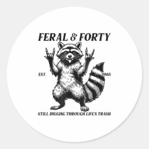 Grappig 40e verjaardag Est 1985 Feral & amp; Veert Ronde Sticker