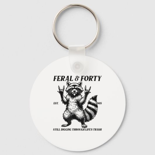 Grappig 40e verjaardag Est 1985 Feral & amp; Veert Sleutelhanger (Voorkant)