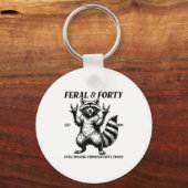 Grappig 40e verjaardag Est 1985 Feral & amp; Veert Sleutelhanger (Voorkant)