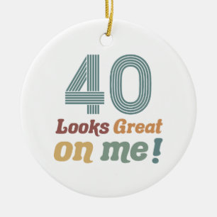 Grappig 40e verjaardag keramisch ornament