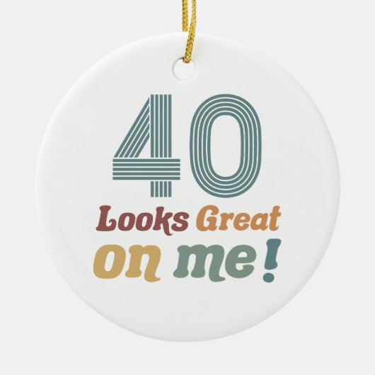 Grappig 40e verjaardag keramisch ornament (Voorkant)