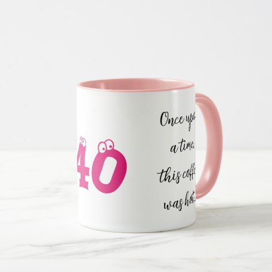 Grappig 40e verjaardagscadeau, ik was heet, mok (Voorkant rechts)