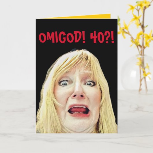 Grappig 40th Birthday Greeting van mama Kaart (Gele Bloem)