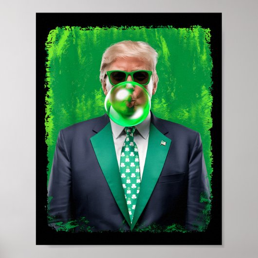 Grappig 47e President St Patricks Day Irish Trump Poster (Voorkant)