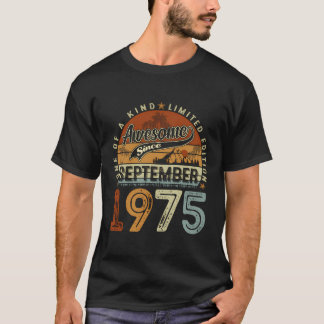 Grappig 48 Jaar Oud September 1975  48e Geboorte T-shirt